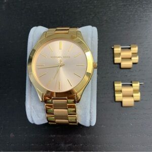 Michael Kors gold watch with rose gold face